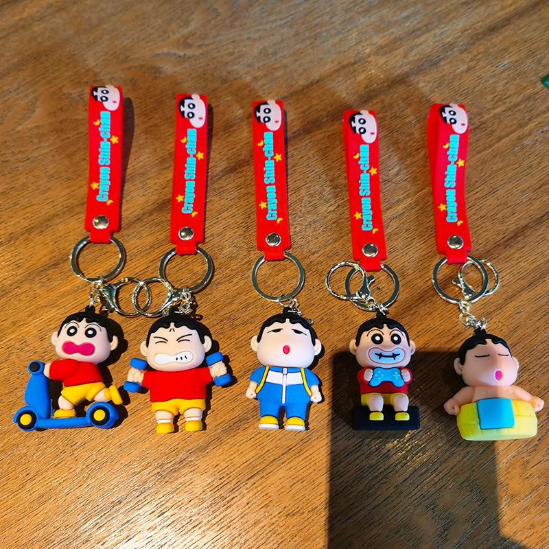 Crayon Shinchan Keychain Shinchan Key Ring Basketball Wall Sticker Cartoon Merchandise Shinchan's Daily Gift Y2k Fashion Toys