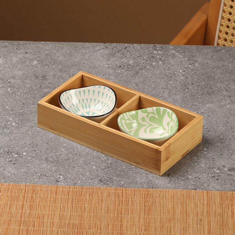 Bamboo Nine-Compartment Snack Tray for Dried Fruits and Hot Pot Side Dishes