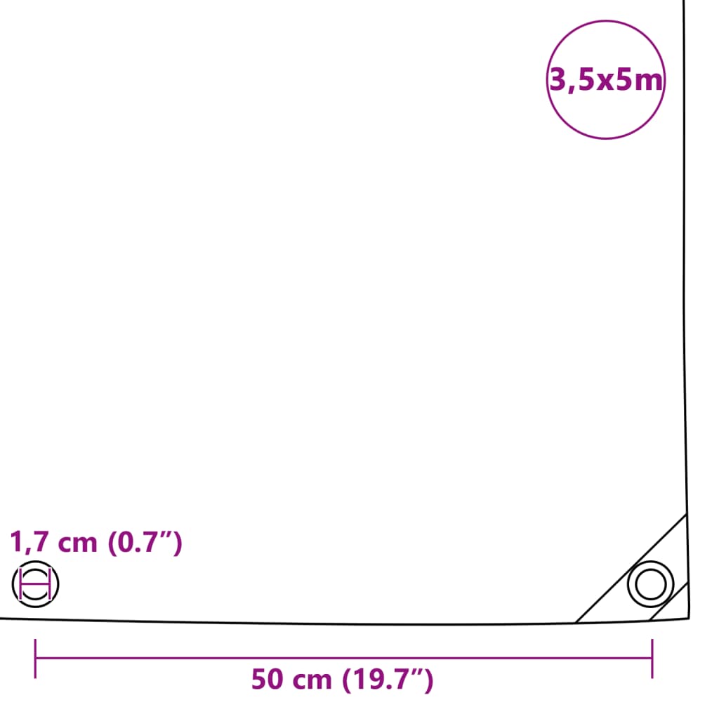 Vidaxl Plandeka 650 G/M², 3,5 X 5 M, Zielona