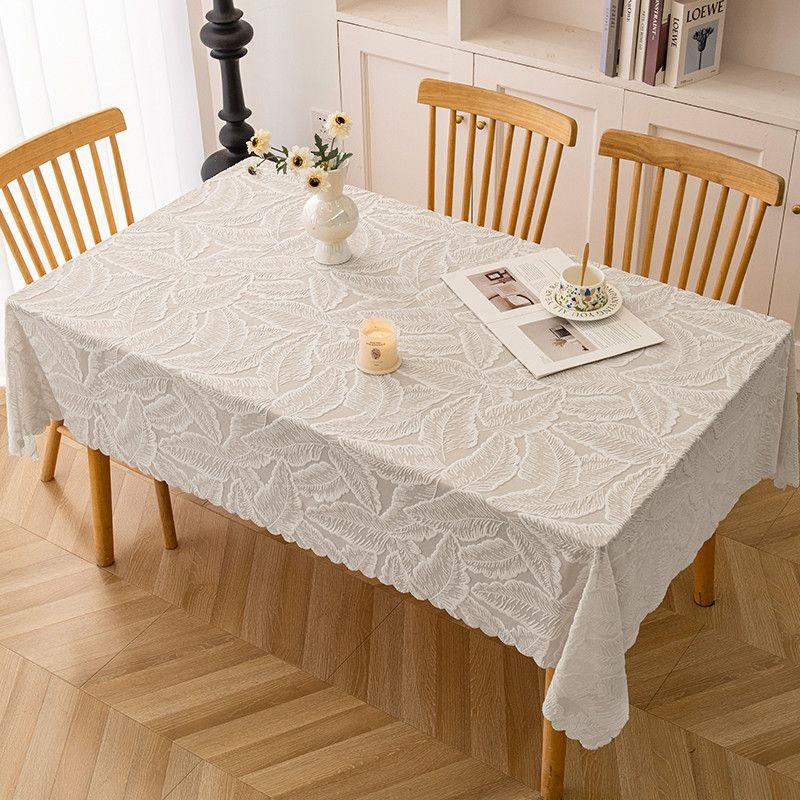 

Lace Pastoral French Table Cloth Tablecloth TV Cabinet Cover Fabric American Retro Chest of Drawers Shoe Cabinet Cover Manufacturer White leaf pile yarn 35cm * 100cm