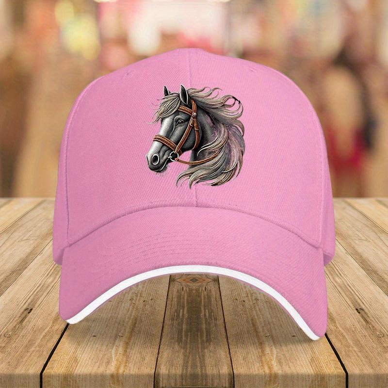 Horse Head Equestrian Graphic Baseball Cap Polyester Adult Outdoor Adjustable Sun Protection