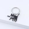 Zinc Zinc Alloy Cat Keychain Pendant Cat Car Keyring Black Kitten Key Chains  Jewelry Gift