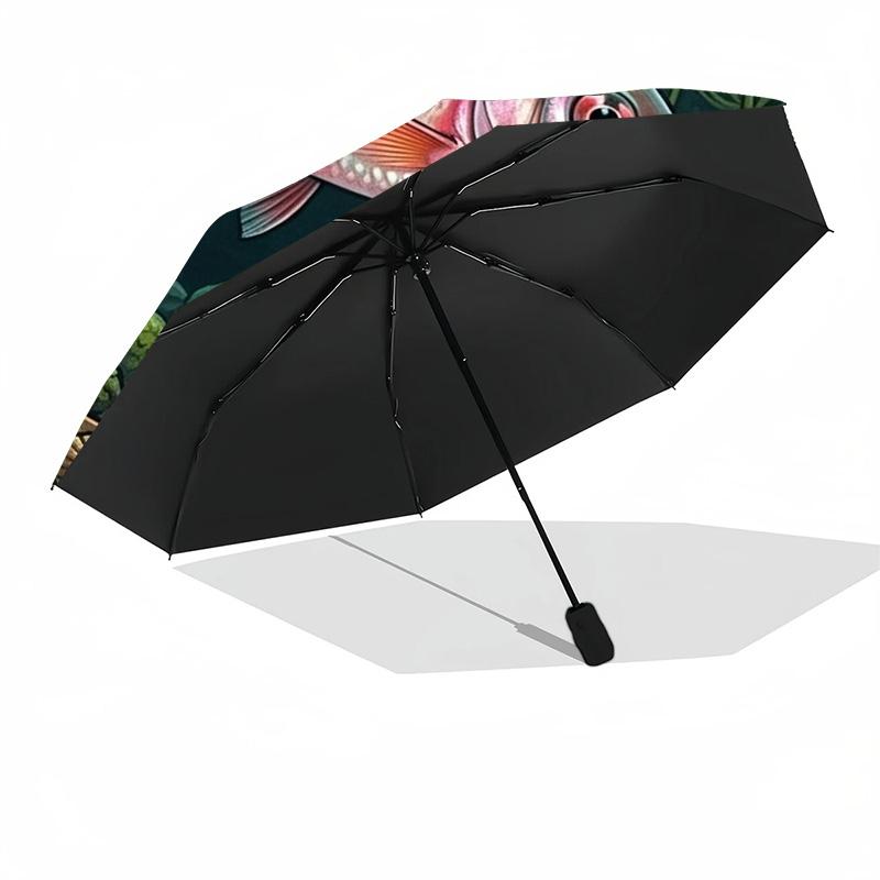 Underwater Serenity pattern umbrella, portable and foldable design, 8 ribs, a casual accessory for Halloween, Christmas, and birthday gifts.