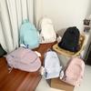 Autumn and Winter New Korean Version Solid Color Nylon Student Backpack Simple Fresh Unisex Double Shoulder Backpack