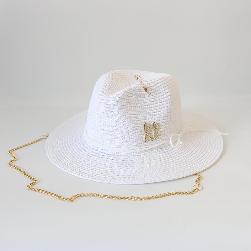Freedom Outdoors Women's Black Big Size Summer Sun Hats Fashion Girl Beach Straw Hat Luxury Grass Jazz Top Panama Hat 60Cm Large Head 59-60Cm