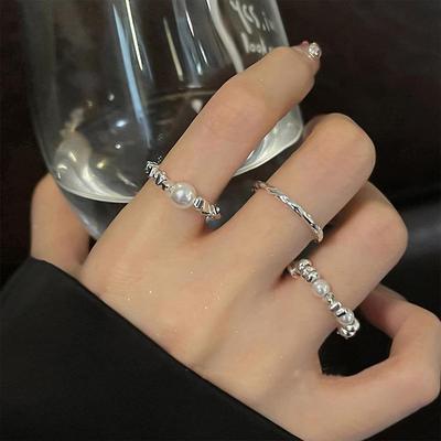 Trendiger Silber-Perlen-Schichtring: Modisches, Vielseitiges und Elegantes Zeigefinger-Accessoire