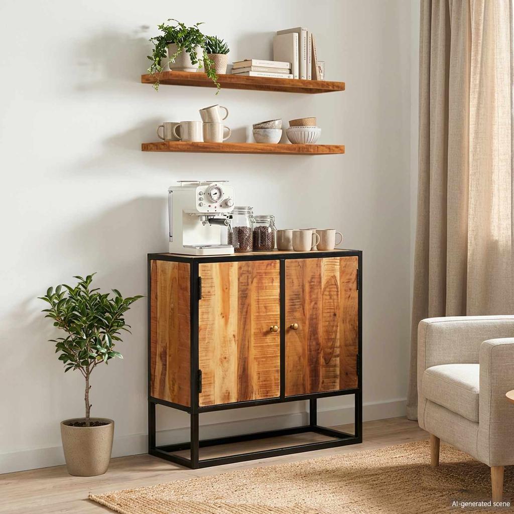 TV Stand Natural 110 X 30 X 44 Cm Solid Acacia Wood