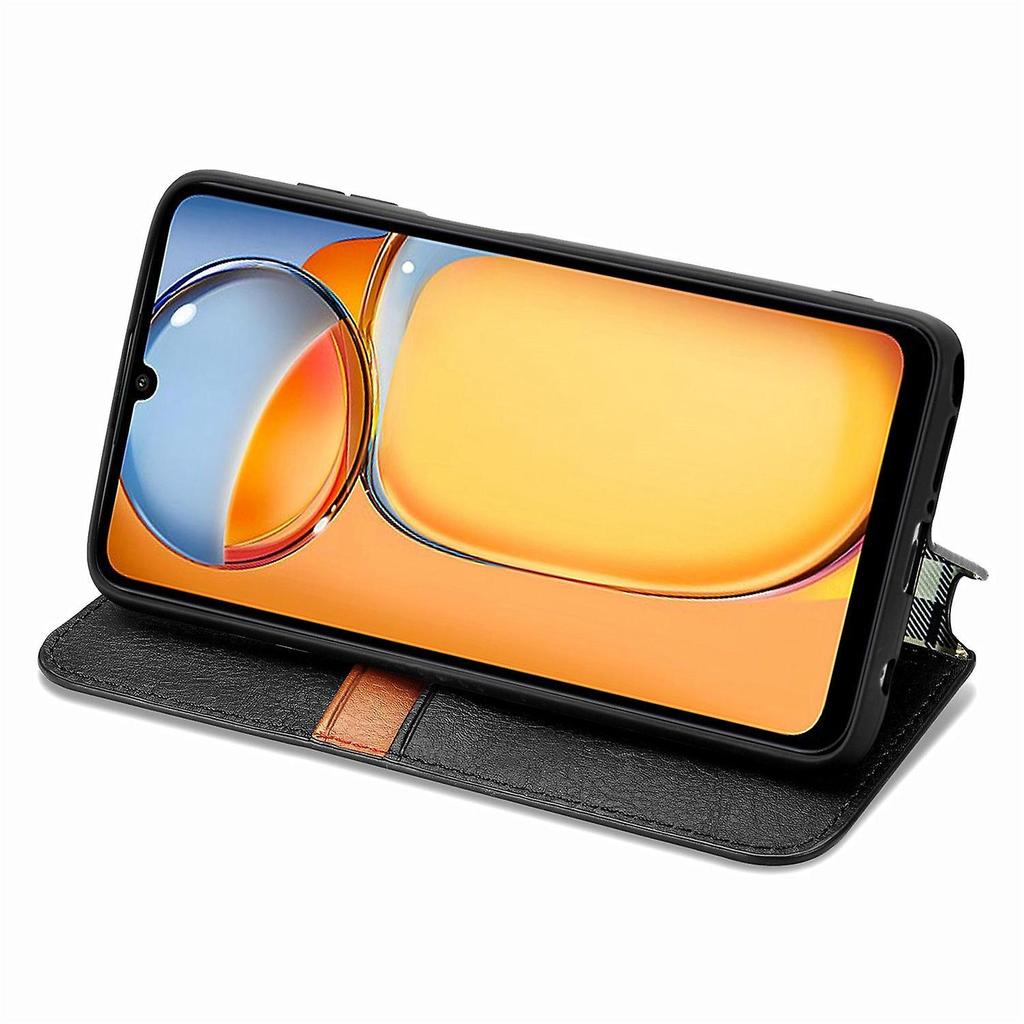 For Xiaomi Redmi 13C 4G/Poco C65 4G Case Drop-Proof Rhombus Pattern Wallet Phone Cover