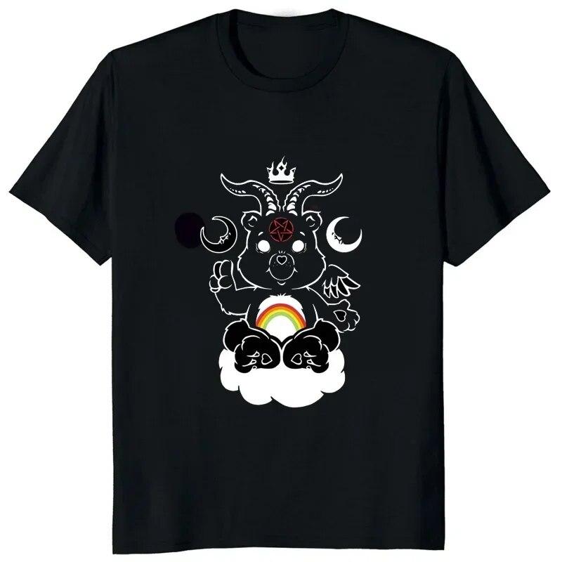BAPHOMET SATANIST Dámské tričko s potiskem Streetwear Hipster Satan Occult Demon Grafika Unisex Topy Léto Krátký rukáv Cool Měkká trička