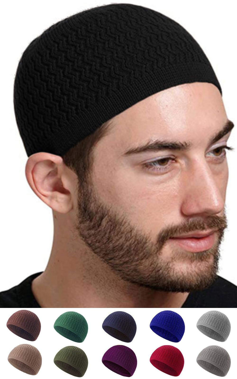 

TERTIS Исламские часы Вязаная шапка единого размера Доступна в различных стильных акриловых цветах Все цвета Мужской всесезонный (черный) чёрный