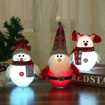 Christmas Decorations LED Santa Claus Snowman Deer Creative New Luminous Xmas Tree Pendant Gifts Ornaments Decoration