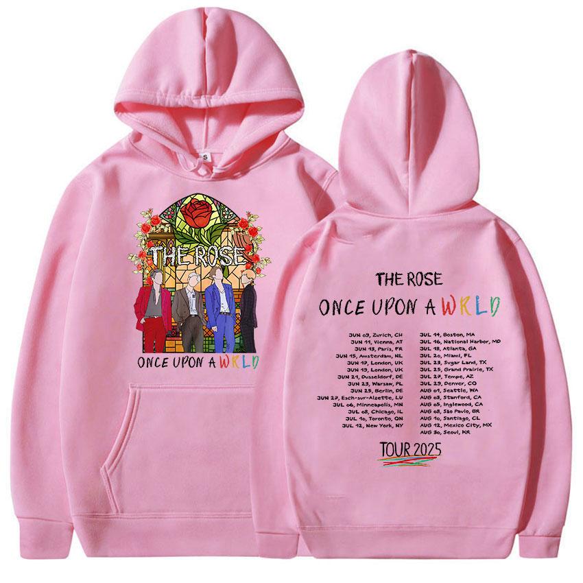 The Rose Once Upon AWRLD World Tour 2025 New Hoodie Men Women Hip Hop Kpop Pullover Sweatshirt Retro Long Sleeve Oversized Hoody
