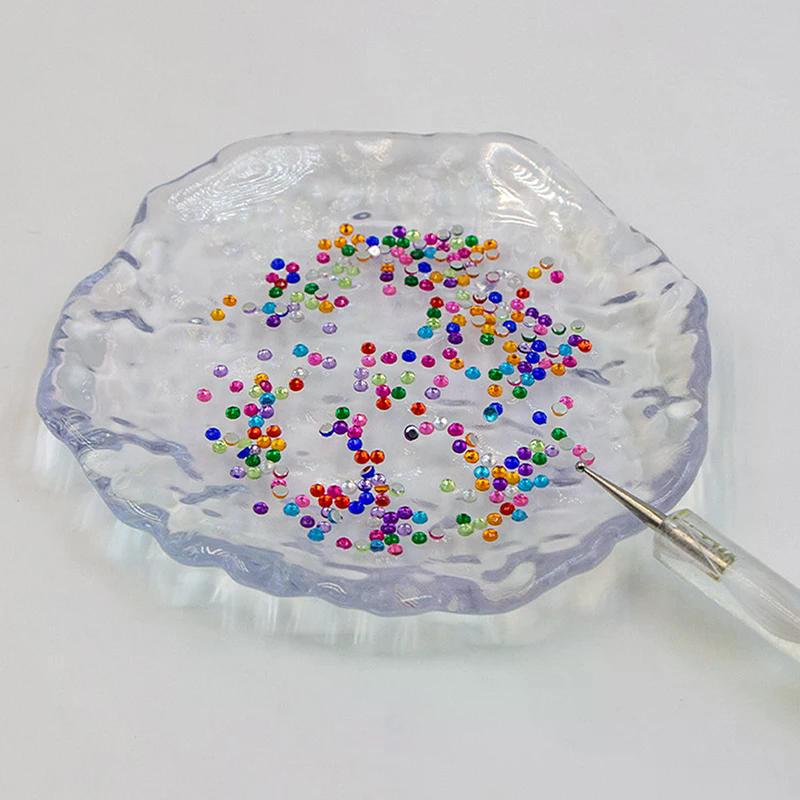 Nail Brush Holder Stand Organizer Case Cleaner Container Storage Box Tray Plate Rhinestone Glitter Display Nail Art Tools