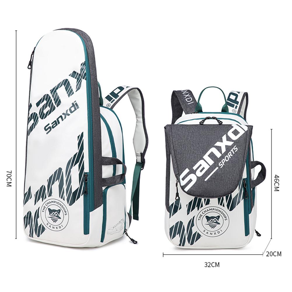 Foldable Tennis Backpack Anti-Scratch Portable 3 Tennis Rackets Bag Breathable Multifunction Sports Backpack for Outdoor Sports