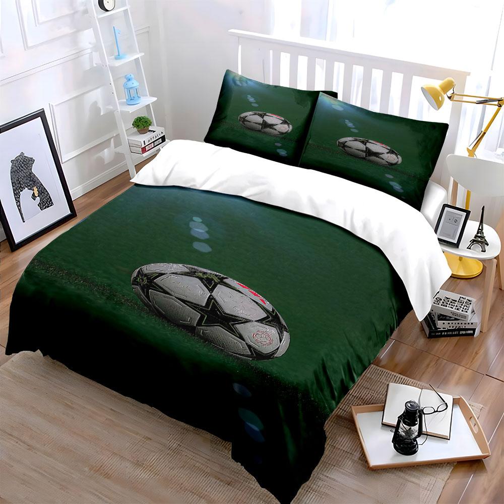 Soccer Ball On Grass. Bedding Sets Duvet Cover Sets Duvet Covers Pillowcases(1 * Duvet Cover 2 * Pillowcases, Without Duvet Insert)