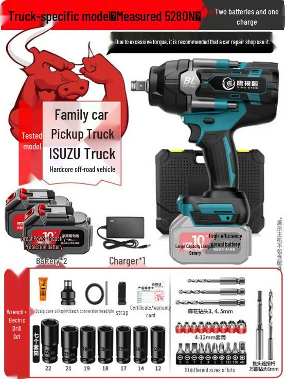 High Torque Brushless Electric Impact Wrench with Lithium Battery - Perfect for Auto Repair and Scaffolding
