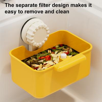 Suction Cup Sink Strainer Sink Debris Catcher Basket Removable Kitchen Sink Drain Strainer for Food Scraps No-Touch Waste Disposal