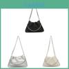 Pu Water Bucket Bag With Wrinkled Design And Chain For Casual Day Use
