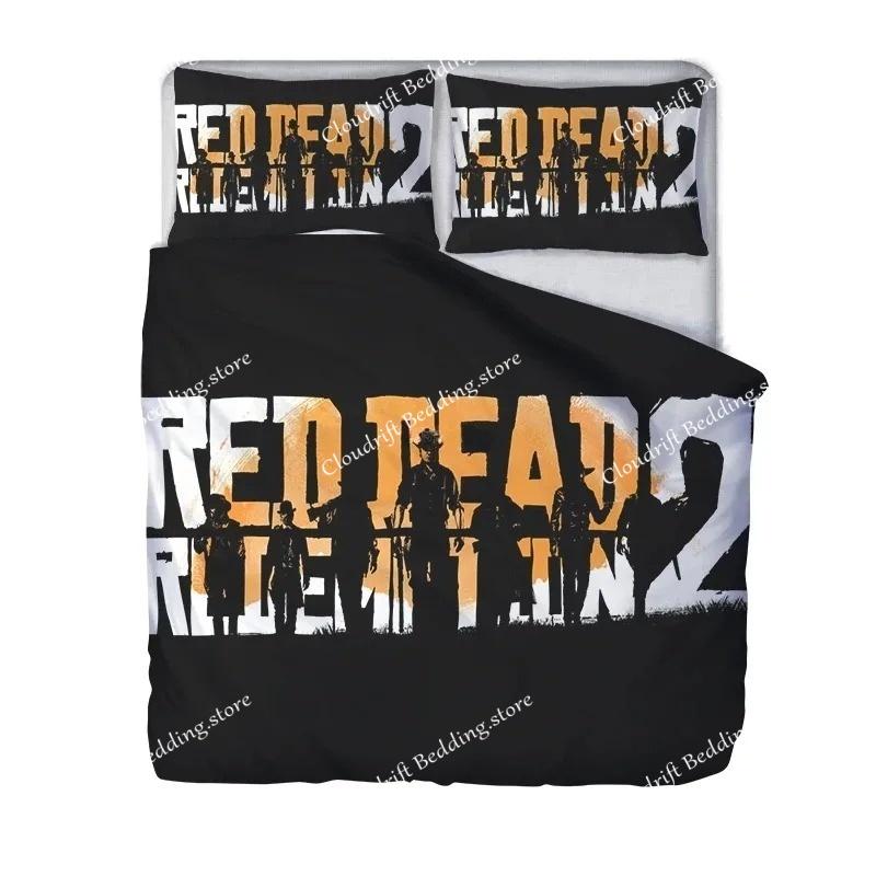 Funda de edredón de anime Red Dead Redemption Juego de ropa de cama, Cubierta de cama suave para niños, Individual Doble Matrimonial King Juego de cama King