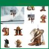 Vintage Style Acrylic Hanging Ornament For Car Cowboy Boot And Hat Decor Perfect For Weddings Birthdays And Holidays