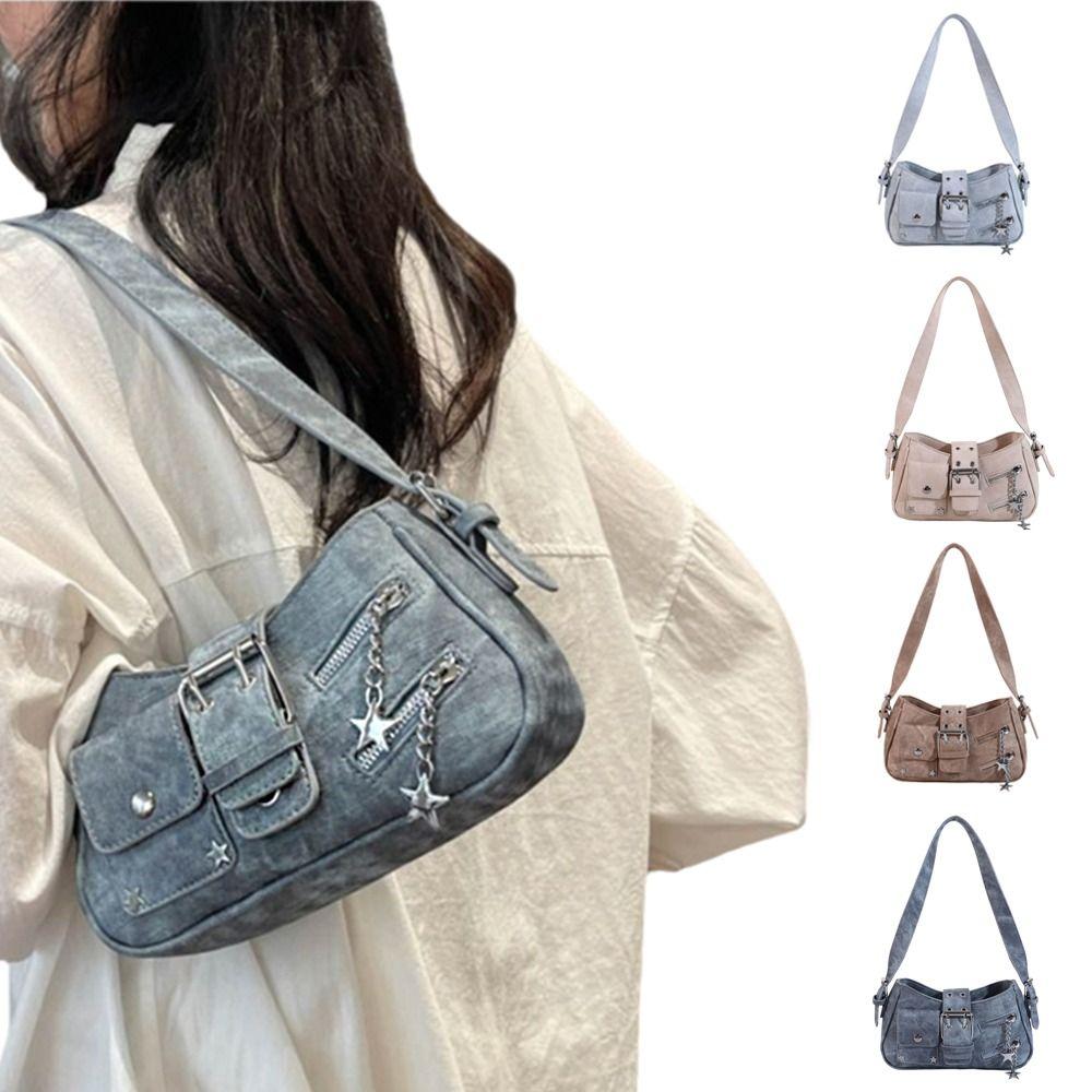 Star Y2K Underarm Bag Rivet Retro Crossbody Bag Fashion Spicy Girl Shoulder Bag  Shopping