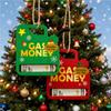 2pcs 2D Flat Christmas Oil Bucket Wallet Wooden Christmas Tree Money Holder Christmas Money Card Holder Pendant For Friends