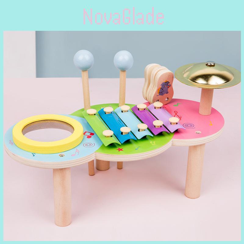 High-quality Wooden Children's Educational Multifunctional Music Table Cognitive Rhythm Enlightenment Toy Set