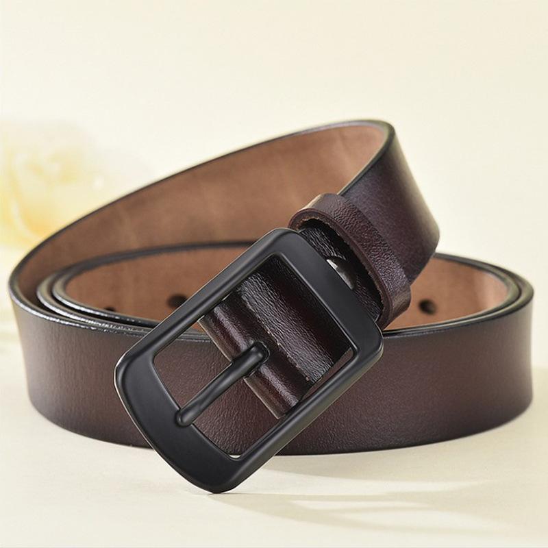 

Женский ремень, простой и модный, из натуральной коровьей кожи, черный ремень, натуральная кожа, студенческий декоративный джинсовый ремень для женщин 115cm темно-коричневого