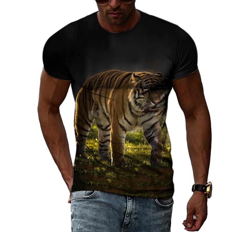New Year Animal Tiger Graphic T Shirts For Men Summer Fashion Casual Hip Hop Harajuku Style T-shirt 3D Personality Print Tee Top