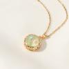 1 Piece Trendy Colorful Round Pendant Necklaces for Women Gold Color Stainless Steel Necklace Jewelry Party Accessories