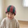 Color Blocked Knitted Cap Thick Children Warm Hat Lovely Striped Beanie Hat Gift