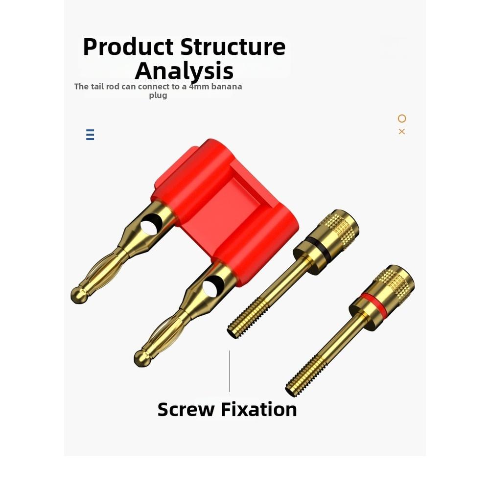 1pc 4mm Dual Row Lantern Banana Connector With 4mm Jack Red Black Screw Mount Gold For Electrical Connections