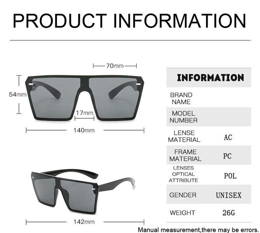 Fashion Vintage Oversized Sunglasses Woman Brand Designer Mirror Luxury Male Sun Glasses Retro Fashion Big Frame Square