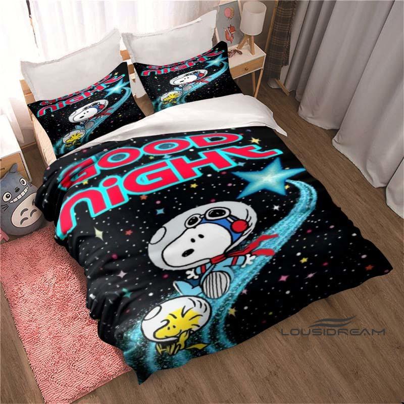 

3PC Snoopy Series Bedding Sets (Duvet Cover & Pillowcases) — Featuring Various Cute Cartoon Designs | Holiday Gift 135X200cm