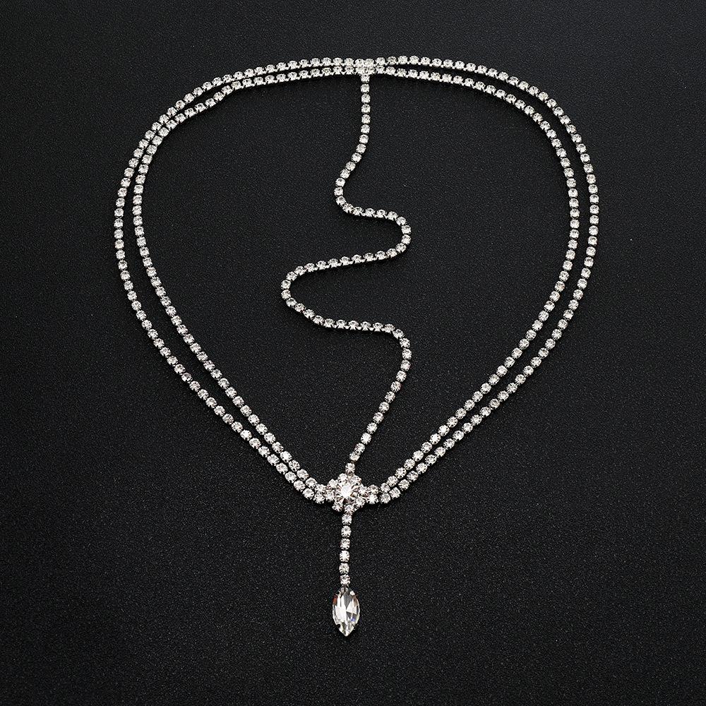 Bridal Headgear Hair Accessories Forehead Chain Shiny Rhinestone Exquisite Headband Fringed Head Chain