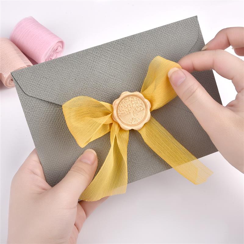 Straight Wrinkled Yarn Ribbon Chiffon Wedding Wrinkle Mesh Accessories Bright Silk Wrinkle Gift Box Flower Bundle Packaging