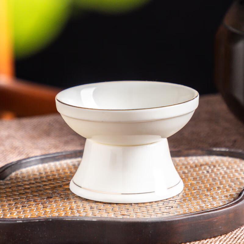 Dehua White Porcelain Tea Strainer with Gold Trim
