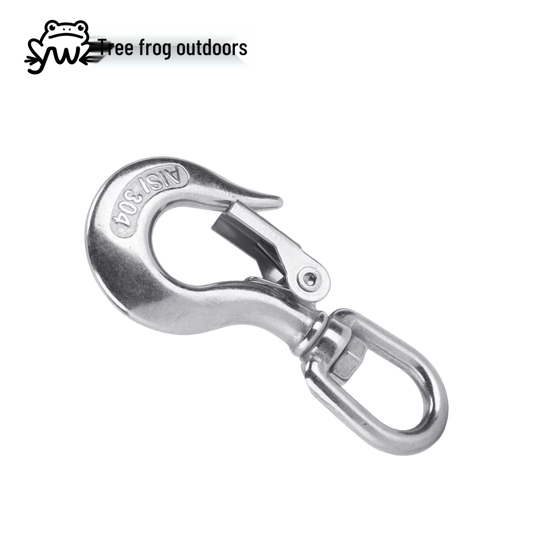 

Stainless Steel Fork Swivel Cargo Hook with Safety Chain and Clevis Hook Ring Type Swivel 0.15T