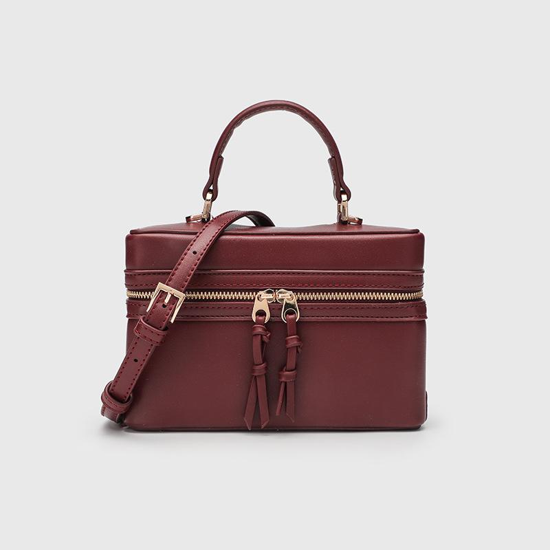 2025 Fashion Small Women Shoulder Bags Branded Style Crossbody Bag Two-way Zip Handbag Two-tone Boxy Cosmetic Bag Makeup Pouch