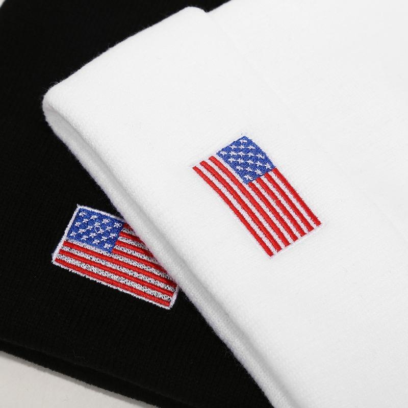 Autumn and Winter Fashion National Flag Wool Knitted Hat Men's and Women's Trendy Brand Stacking Hat Outdoor Couple Cold Hat