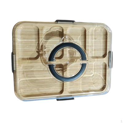 Bamboo Cheese Board Food Tray Lid Picnic Box for Snack Travel Couples Black