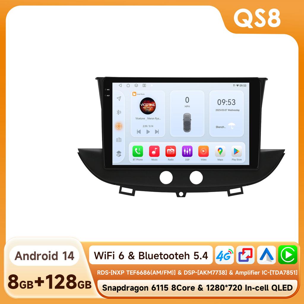 Ossuret Snapdragon Intelligent Screen Car Radio for Opel Grandland X 2016 - 2020 Crossland X Multimedia Stereo Video Player Carplay Android Auto GPS