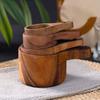 Wooden Measuring Cups And Spoons Set Coffee Bean Powder Measuring Spoon Nested Baking Tools for Accurate Cooking Rustic Kitchen Decor