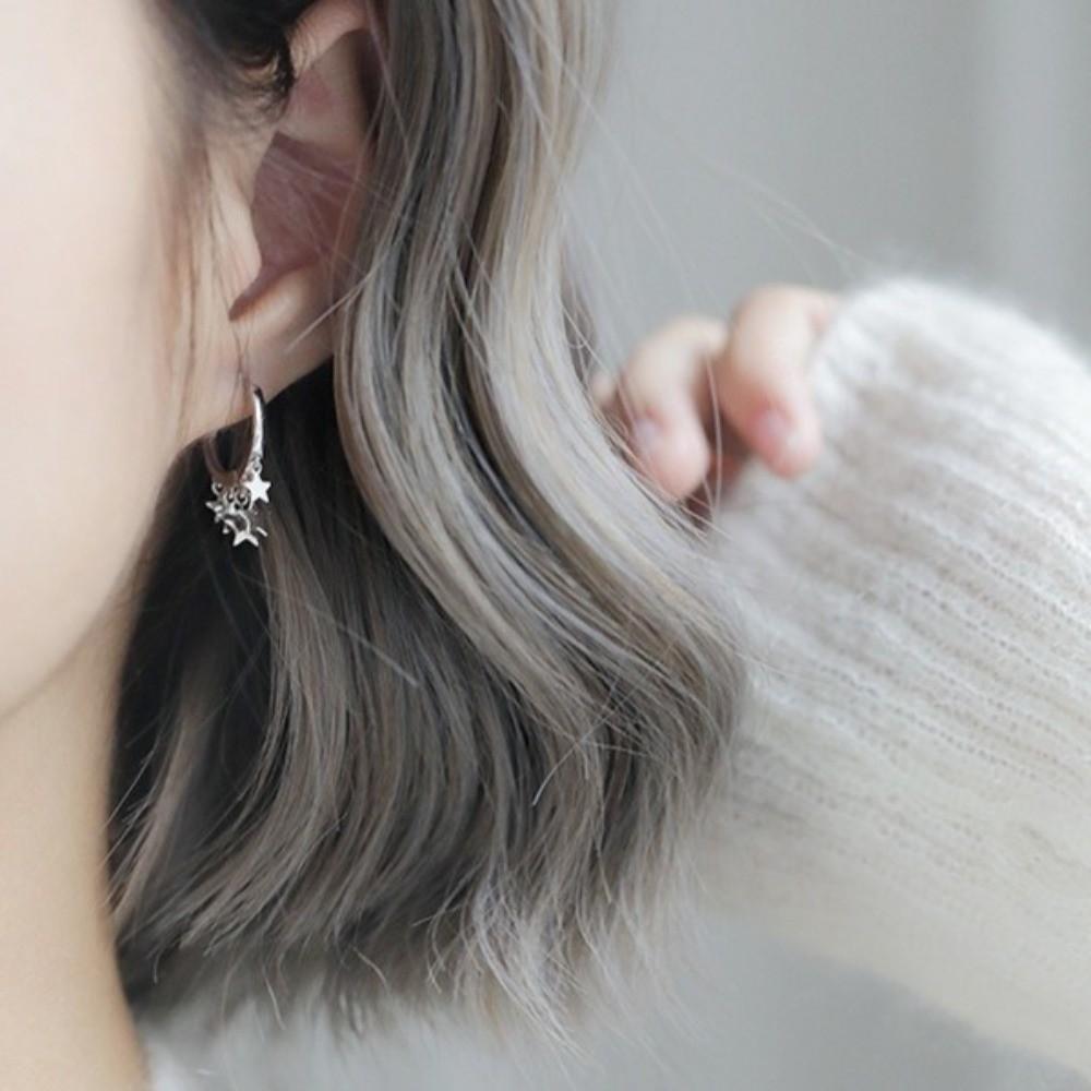 Light Luxury Pentagram Tassel Earrings Cool Small Ear Stud Simple Star Earrings Girls