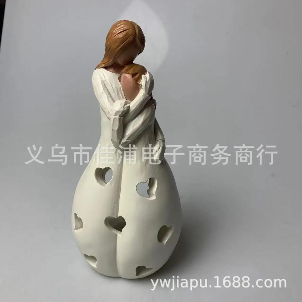 Resin Crafts Mother's Day Gift Candle Holder Resin Decorative Statue with Desktop Decoration