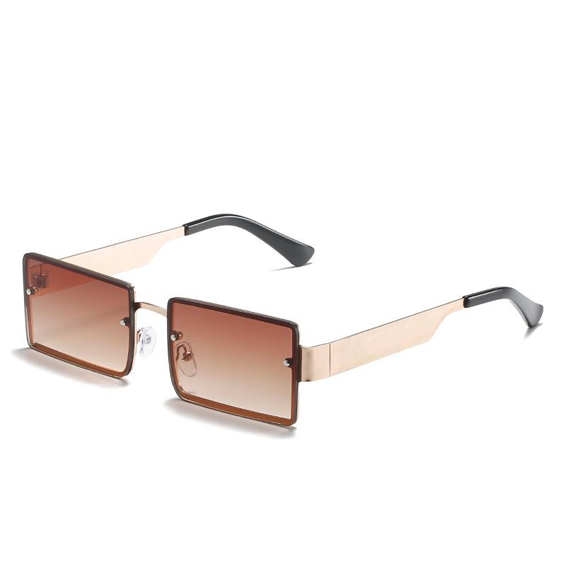 Square Sunglasses European And American Trend Metal Wide-Leg Square Glasses Personalized Multi-Color And Colorful Sunglasses