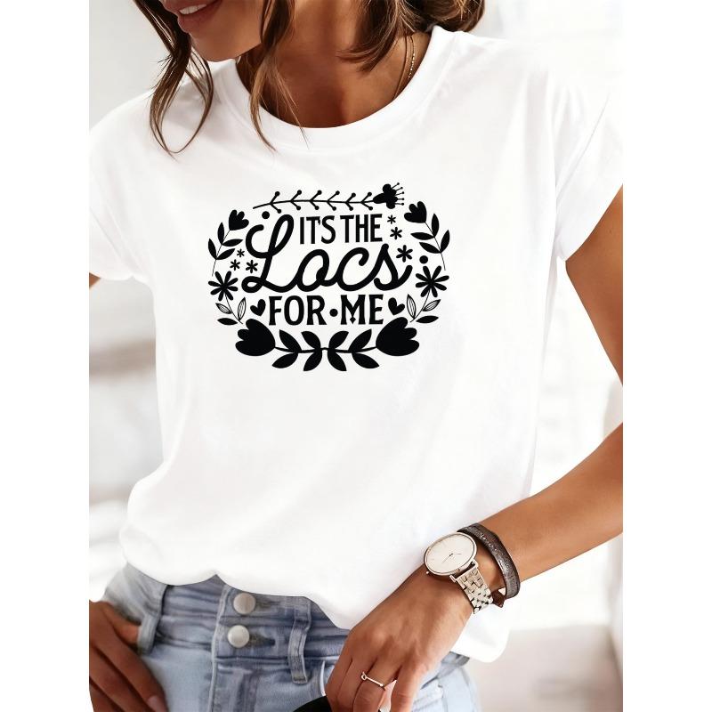 

Women S Locs Love Graphic Tee in White, And Short Sleeves,This Fun And Playful T-Shirt Makes a Great Gift And Is Perfect for Everyday Comfort S белый