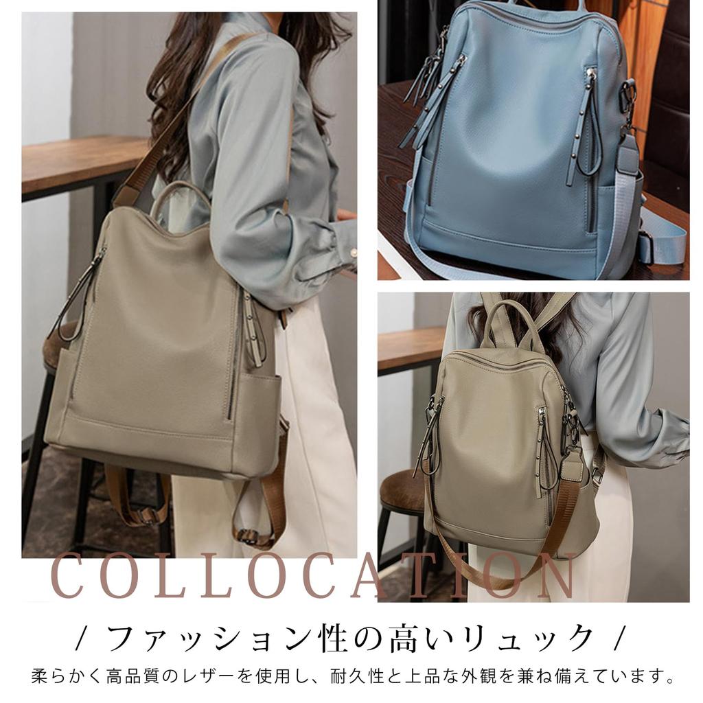 PU Large Can be Carried on Both Perfect for and More [MzcoYmm] Women's Backpack, Leather, Multi-functional Backpack, 3-Way, Capacity, Shoulders,