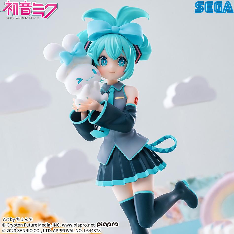 20CM Anime Hatsune Miku X Cinnamoroll Figur Anime Tilbehør Samleobjekter Modeller Dekorative Pynt Barn Kawaii Gave Leketøy