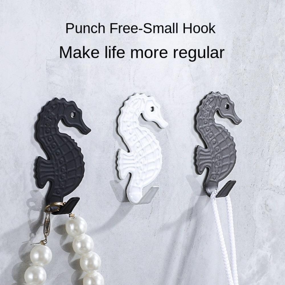 

5pcs/set Cartoon Seahorse Hook Carbon Steel Storage Hook High Quality Clothes Hook Kitchen білий